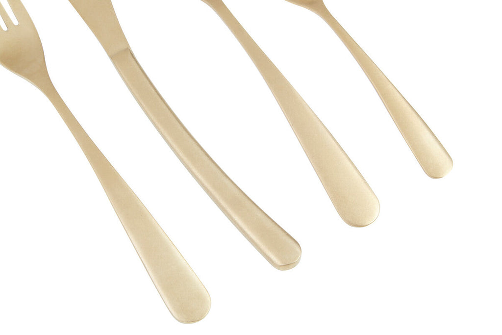 16 Piece Antique Gold Finish Cutlery Set