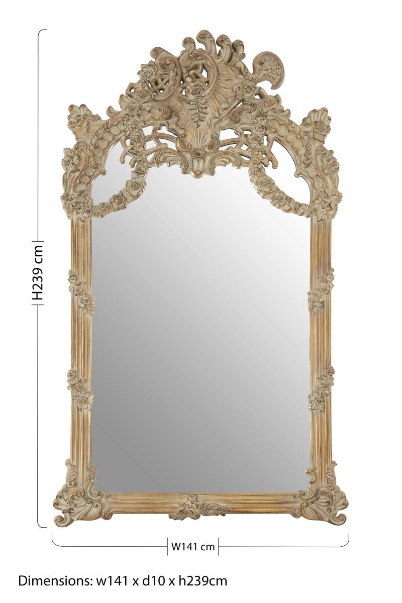 Tall Floral Wall Mirror