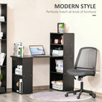 120cm Modern Computer Desk Bookshelf Study Table Workstation PC Laptop Writing Home Office 6 Shelves, Black