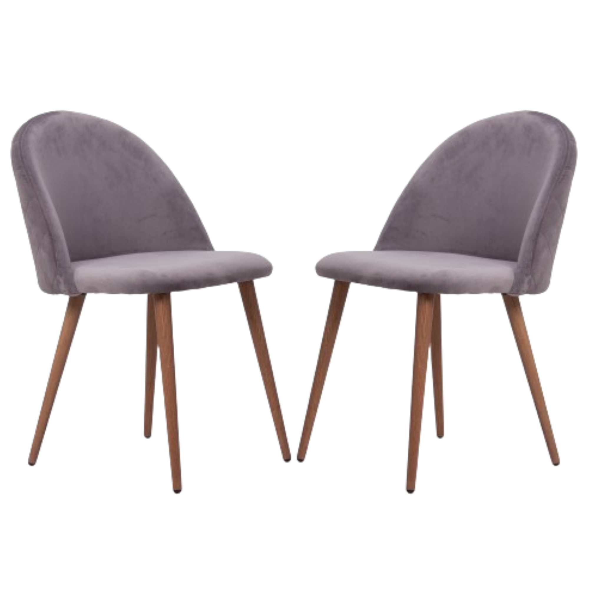 Velvet Dining Chair Or Dressing Table Chair Grey Set of 2