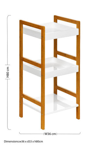 White High Gloss 3 Tier Small Shelf Unit