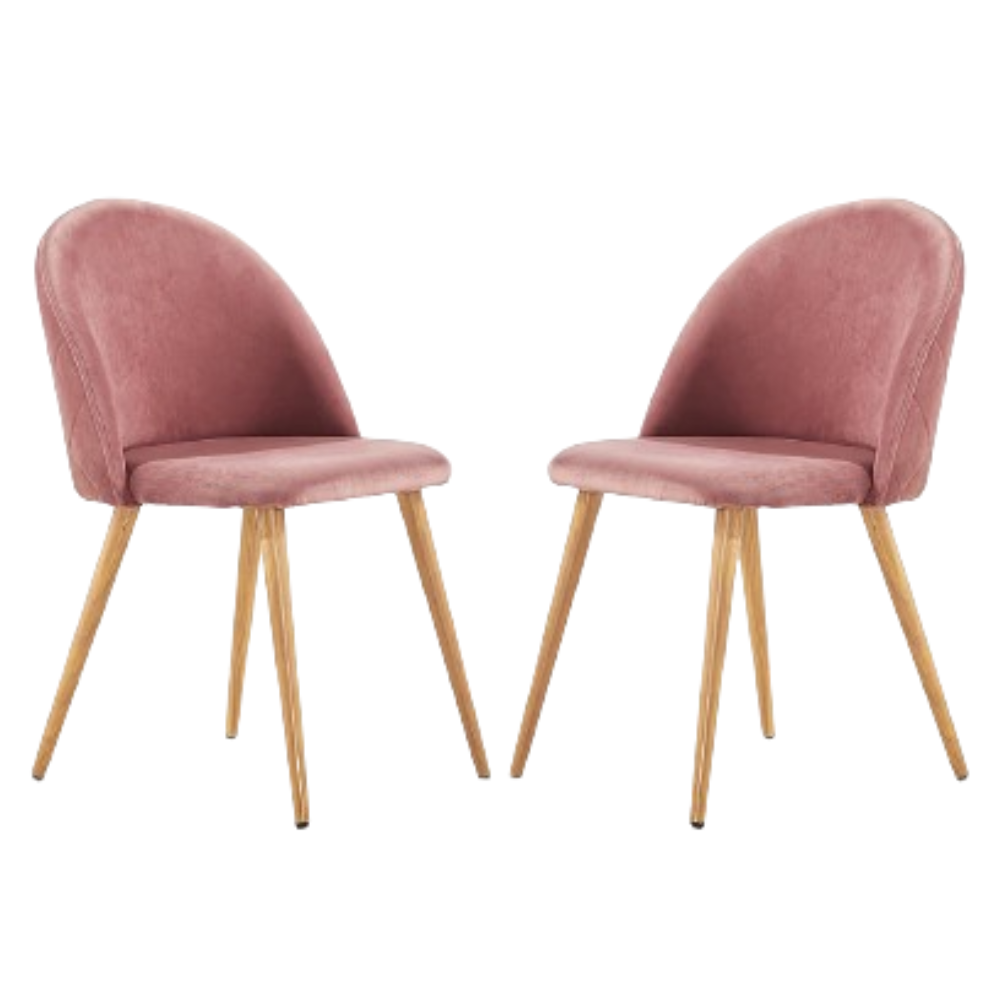 Velvet Dining Chair Or Dressing Table Chair Pink Set of 2