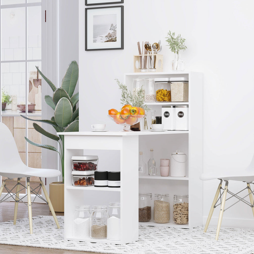 120cm Modern Computer Desk Bookshelf Study Table Workstation PC Laptop Writing Home Office 6 Shelves, White