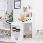 120cm Modern Computer Desk Bookshelf Study Table Workstation PC Laptop Writing Home Office 6 Shelves, White