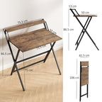Folding Computer Desk with Monitor Shelf - Rustic Brown 81.5 cm
