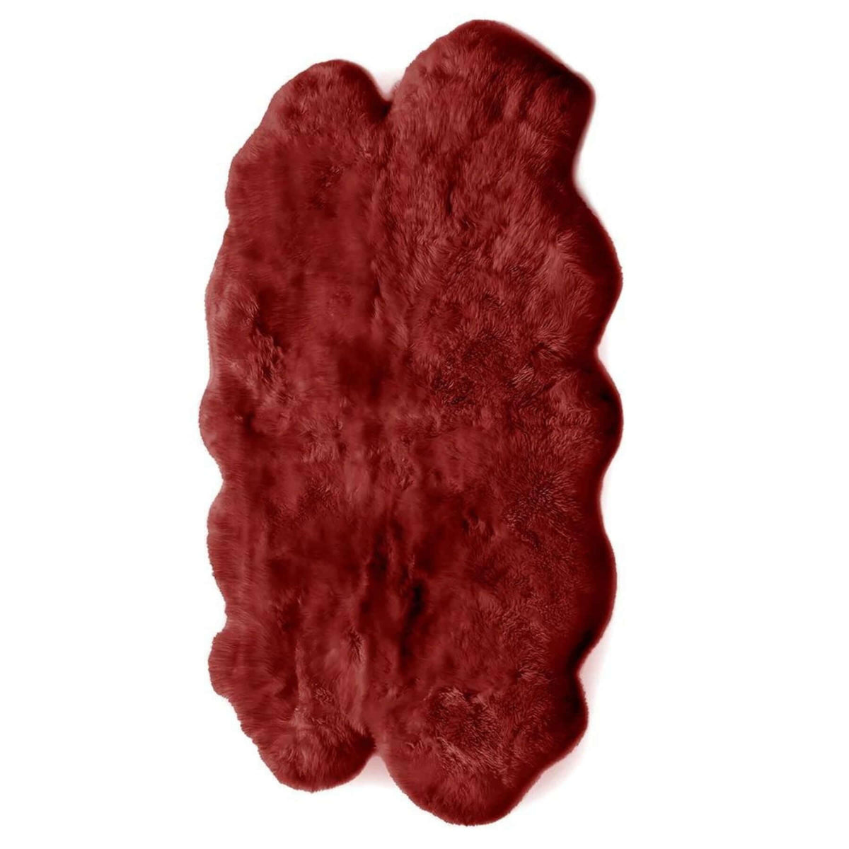 Genuine Berry Red Sheepskin Faux Fur Rug 105X160 cm
