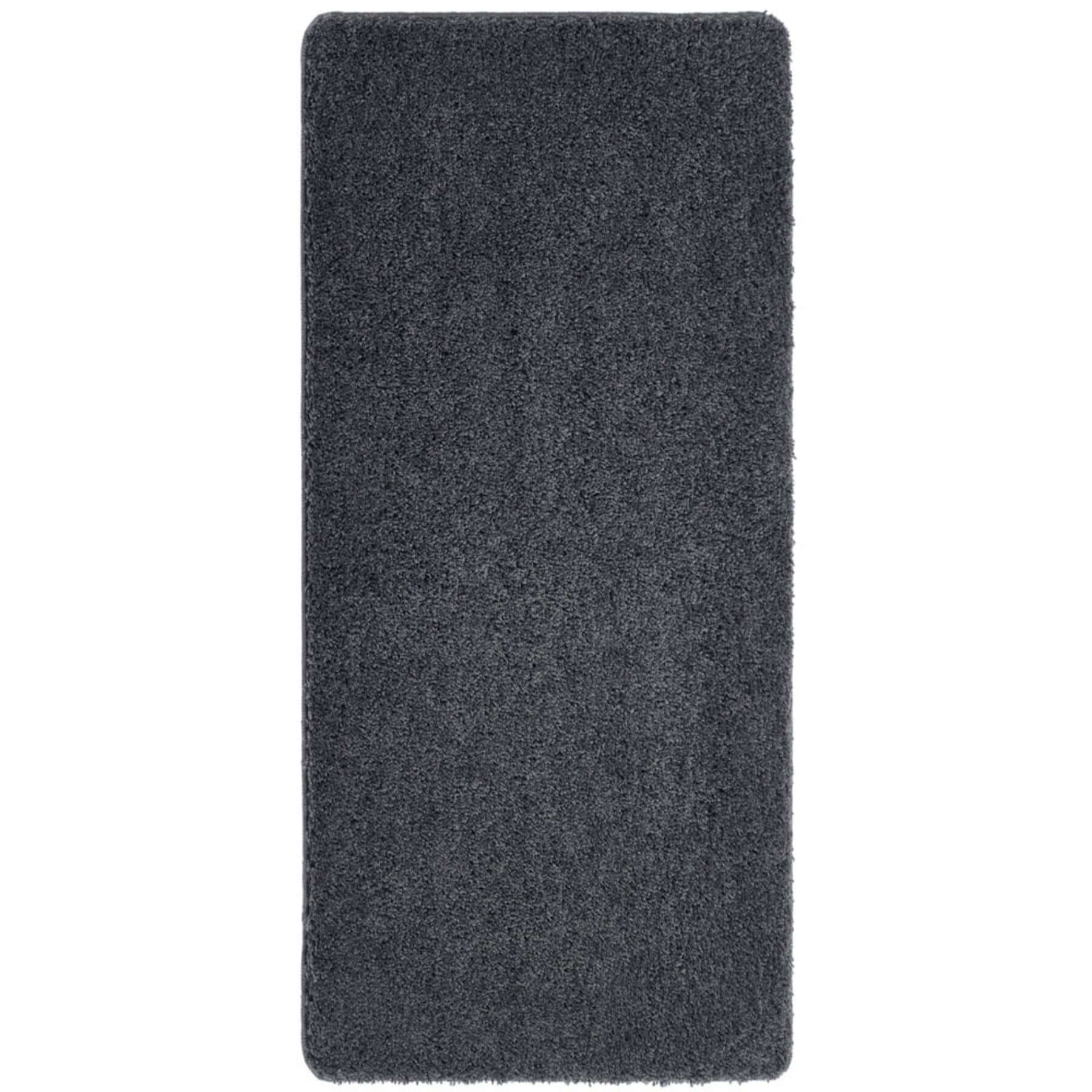 Washable Charcoal Shaggy Rug 67X300 cm