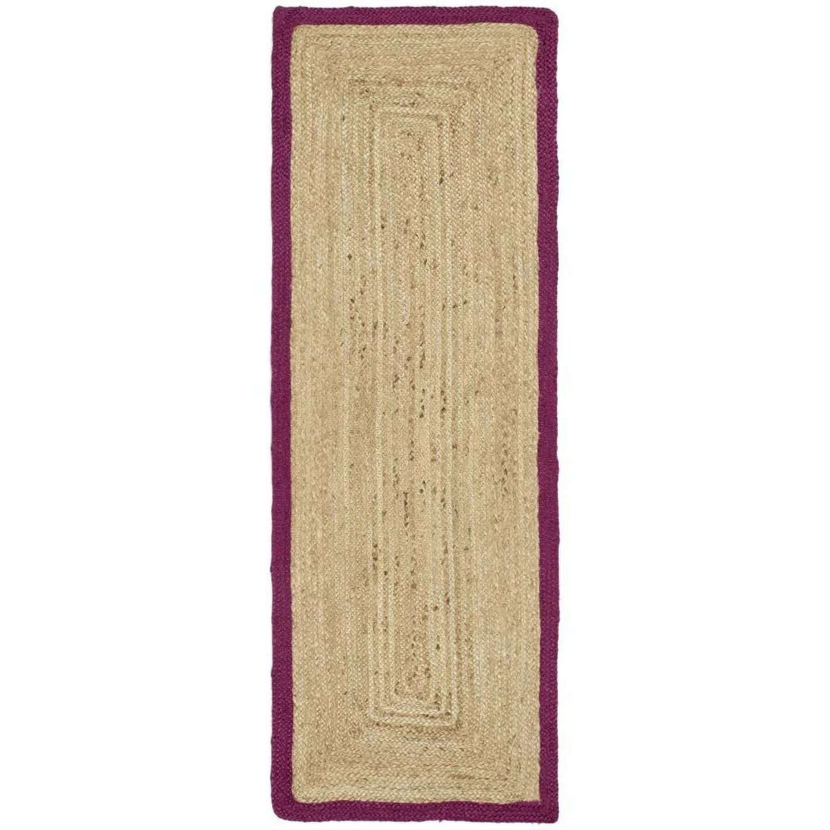 Bordered Raspberry Jute Rug 67X200 cm