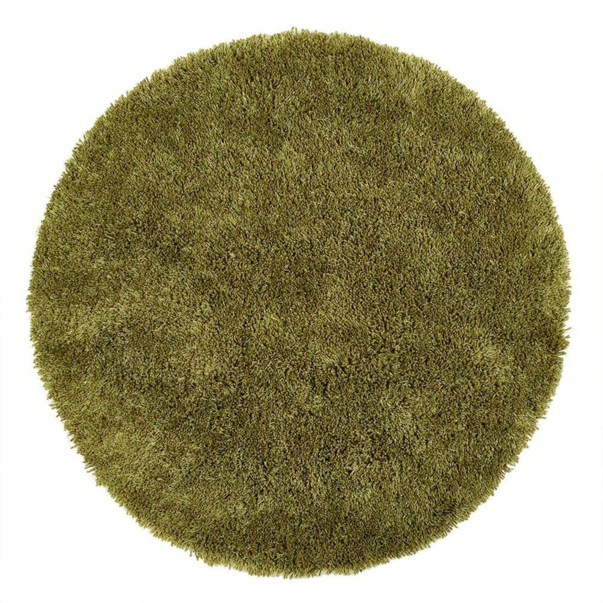 Chicago Olive Green Shaggy Rug Ø 133 cm