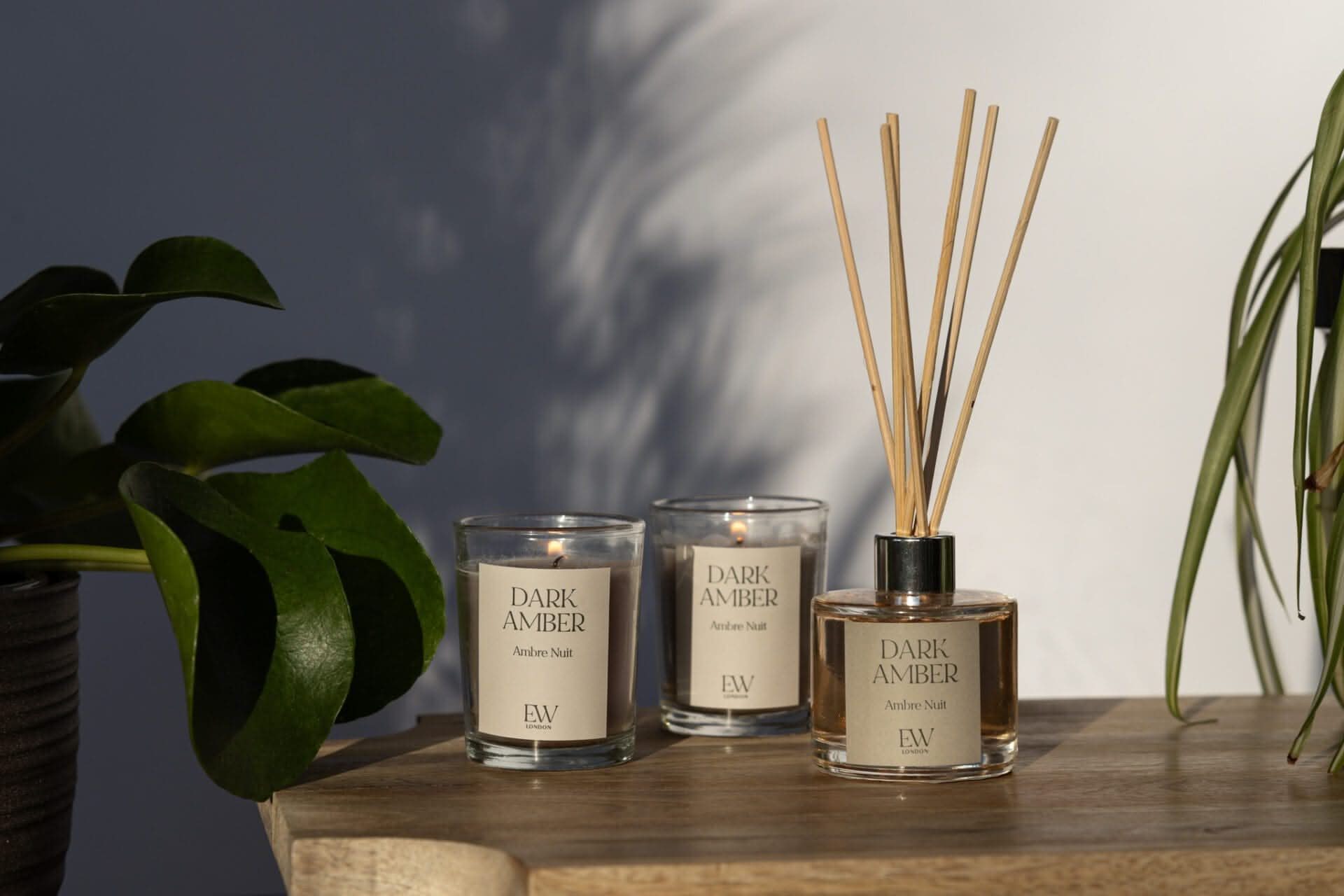 Dark Amber Diffuser and Candle Gift Set
