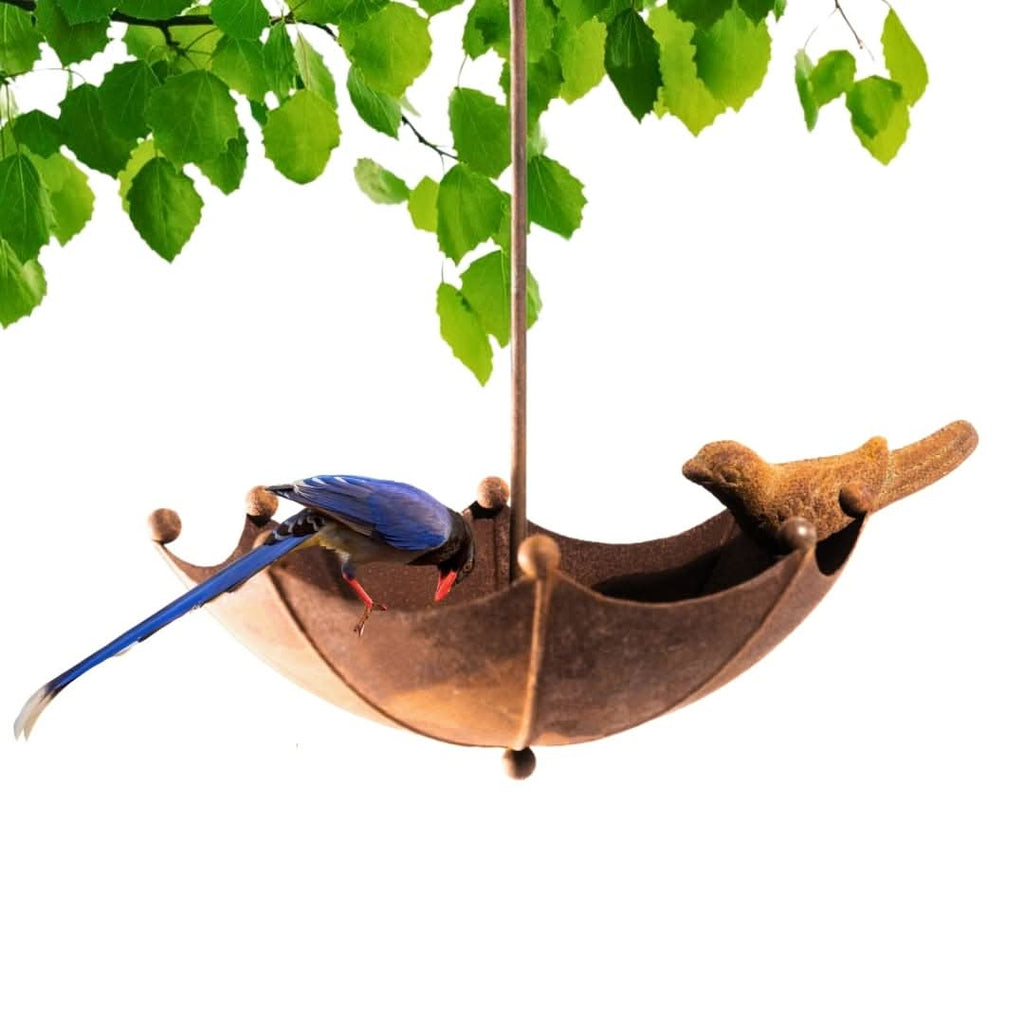 Hanging Umbrella Bird Bath Bird Feeder Cast Iron