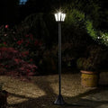 1.7m Solar Victorian Lamp Post Black Outdoor Garden Light 100LM