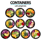 Round Reusable Containers with Airtight Lids - 828ml