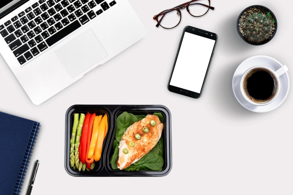 2-Compartment Reusable Containers with Airtight Lids 887ml