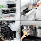 3-Compartment Reusable Containers with Airtight Lids - 946ml
