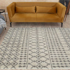 Moroccan Ivory Grey Shaggy Rug