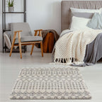 Moroccan Ivory Grey Shaggy Rug