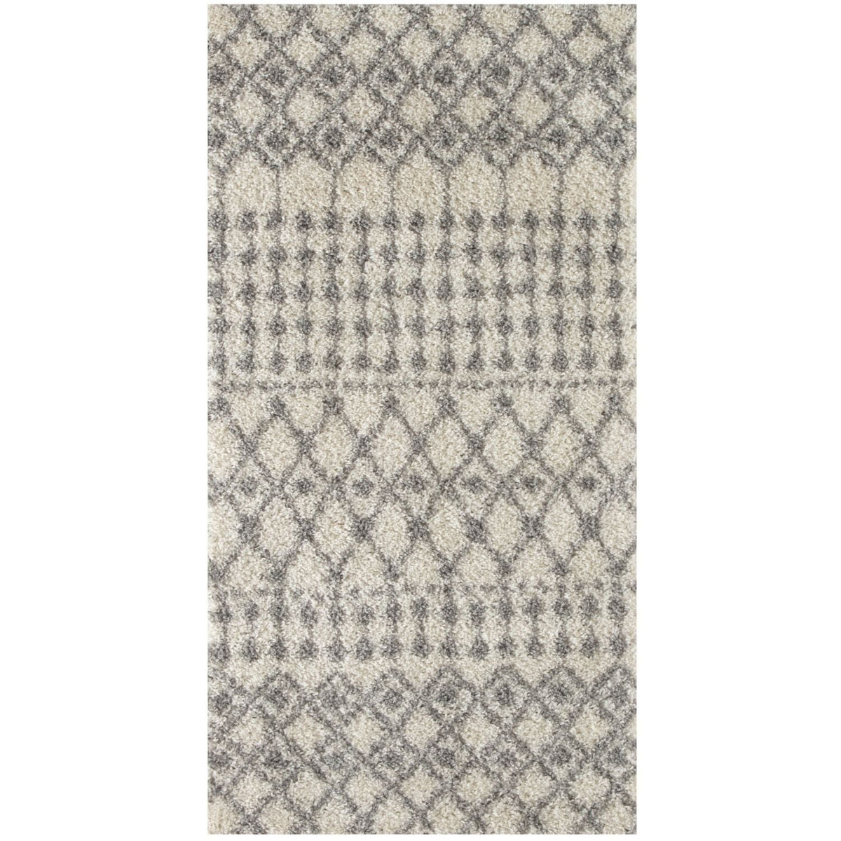 Moroccan Ivory Grey Shaggy Rug 80X150 cm