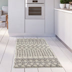 Moroccan Ivory Grey Shaggy Rug