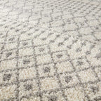 Moroccan Ivory Grey Shaggy Rug