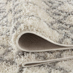 Moroccan Ivory Grey Shaggy Rug