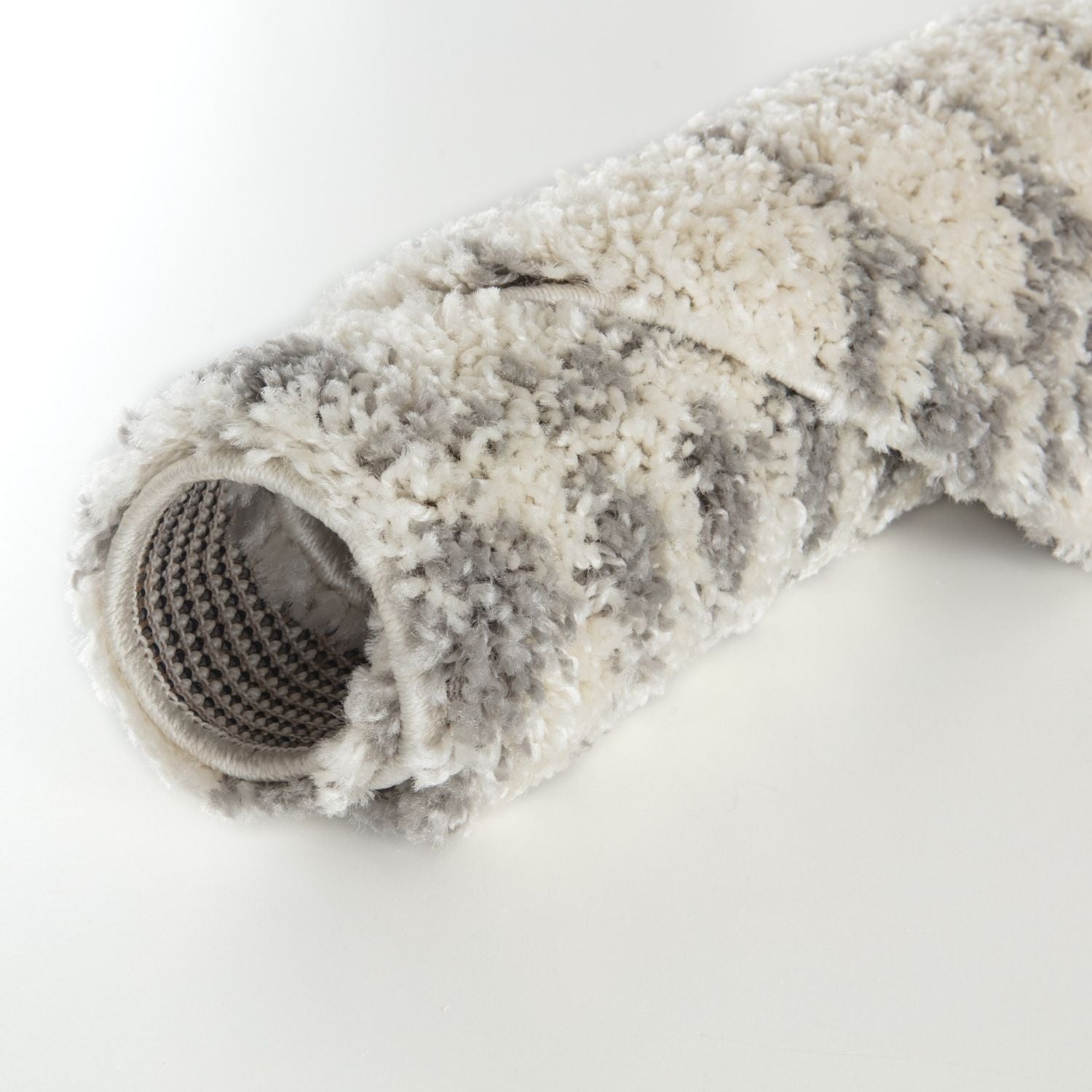 Moroccan Ivory Grey Shaggy Rug
