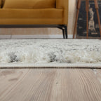 Moroccan Ivory Grey Shaggy Rug