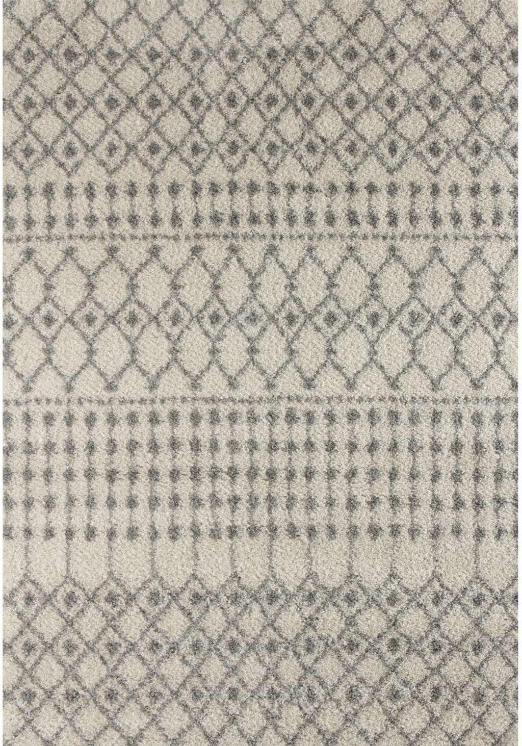 Moroccan Ivory Grey Shaggy Rug 240X340 cm