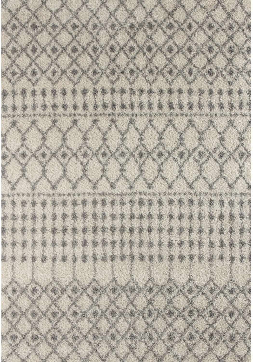 Moroccan Ivory Grey Shaggy Rug 240X340 cm