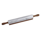 White Marble Rolling Pin with Wooden Handles