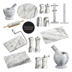 White Marble Cheese Board with Slicer