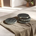 Set of 4 Grey Marble Round Coasters