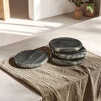 Set of 4 Grey Marble Round Coasters
