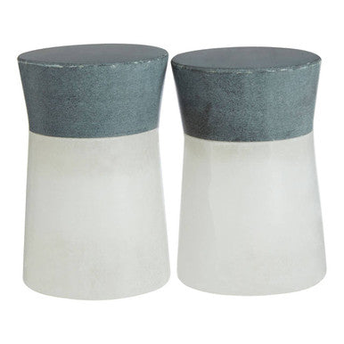 White and Grey Finish Salt and Pepper Set