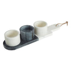Marble Condiment Bowls and Board Set
