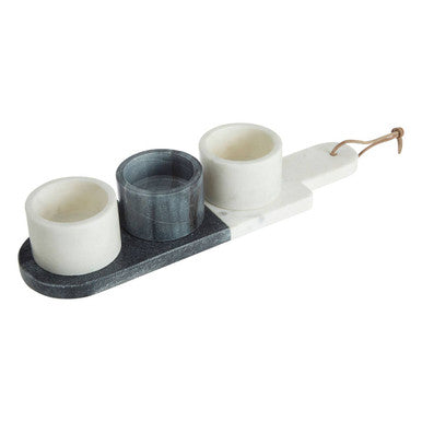 Marble Condiment Bowls and Board Set