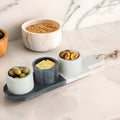 Marble Condiment Bowls and Board Set