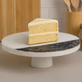 White Marble and Paua Shell Round Cake Stand