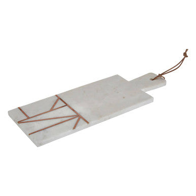 White Marble and Copper Inlay Paddle Board