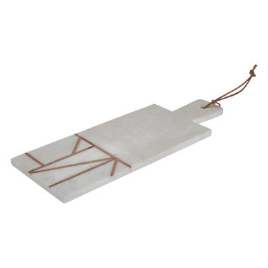 White Marble and Copper Inlay Paddle Board