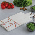 White Marble and Copper Inlay Paddle Board