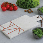 White Marble and Copper Inlay Paddle Board