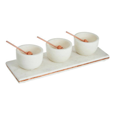 Marble Dip Bowls with Board Set