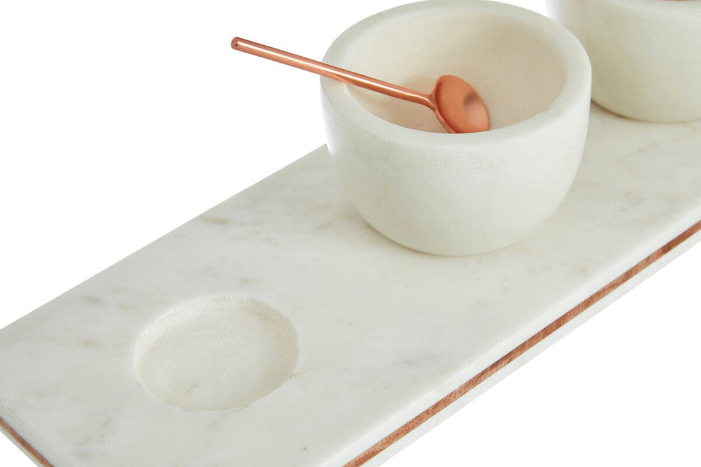 Marble Dip Bowls with Board Set