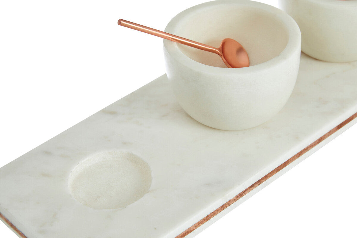 Marble Dip Bowls with Board Set