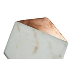 Set of 4 White Marble and Copper Inlay Coasters