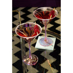 Set of 4 White Marble Coasters with Brass Finish Holder