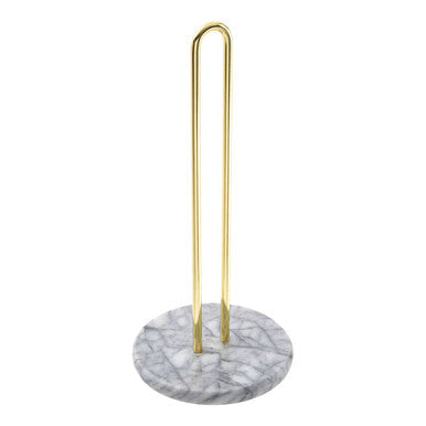 White Marble and Brass Kitchen Roll Holder