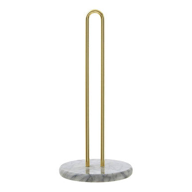 White Marble and Brass Kitchen Roll Holder