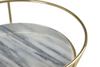 White Marble and Brass Finish Fruit Basket